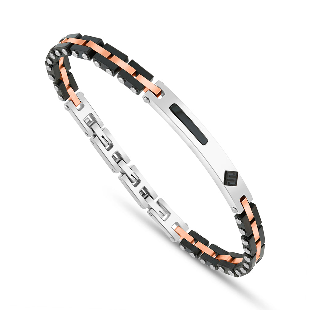 Stainless Steel 316L And 304 L Bracelet, Silver And Black And Rose Gold Color For Men