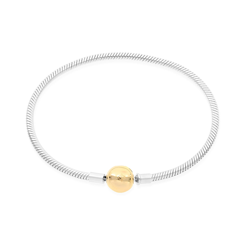 اسورة فضة عيار 925 مطلي روديوم و ذهبي - 20 CM