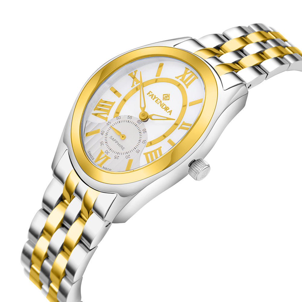 Stainless Steel 316L Watch Silver And Golden Color - WHITE MOP DIAL