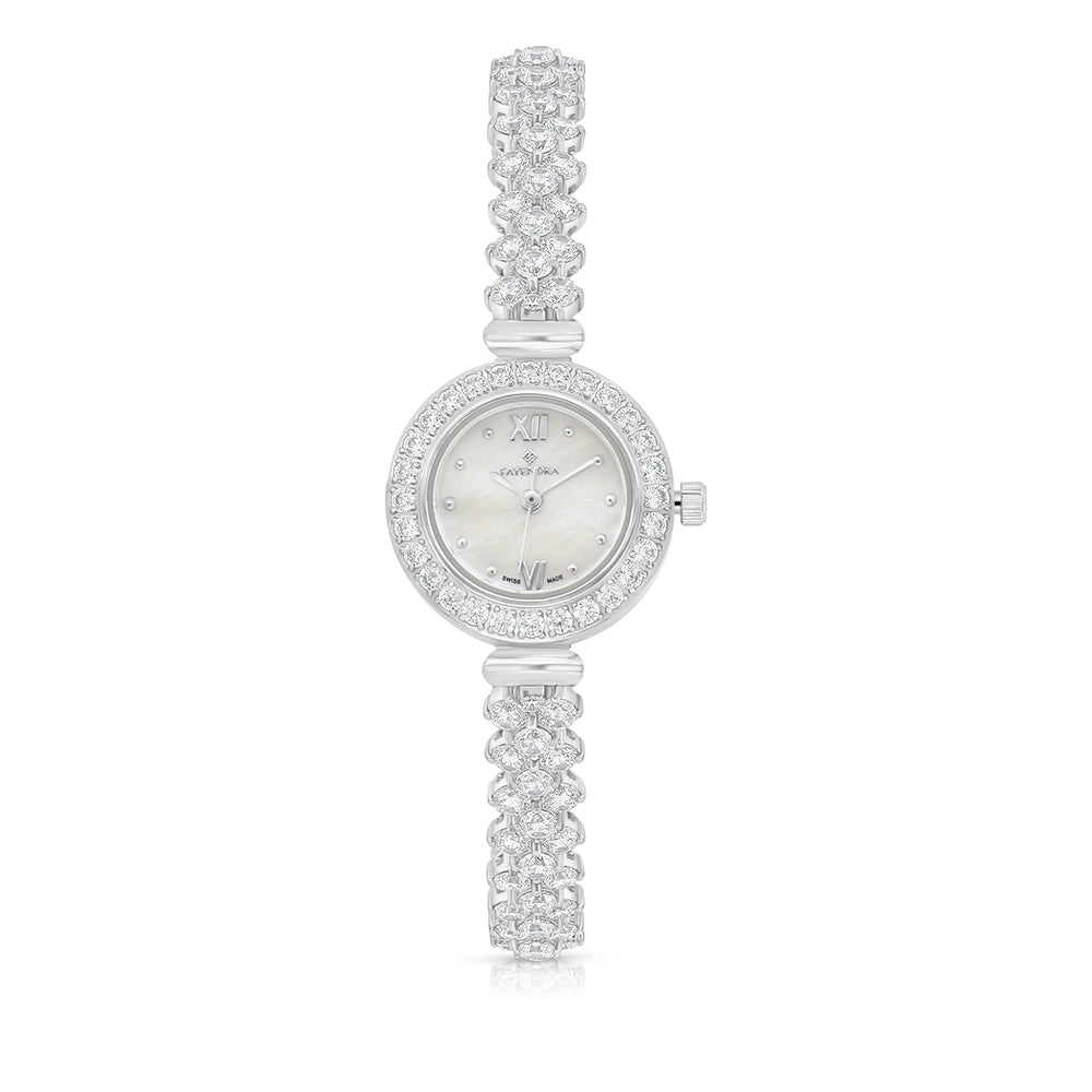 Stainless Steel 316 Watch Embedded With White Zircon - MOP DIAL