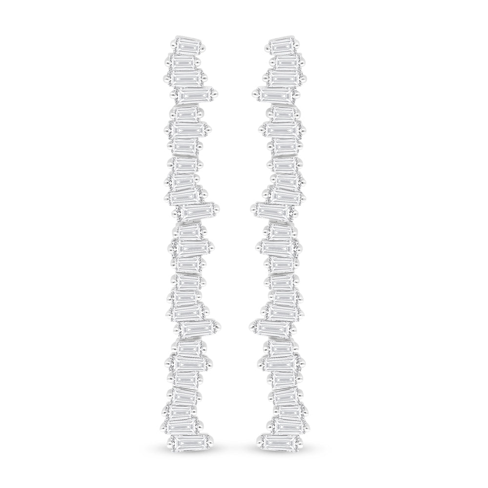 Sterling Silver 925 SET Rhodium Plated Embedded With White Zircon