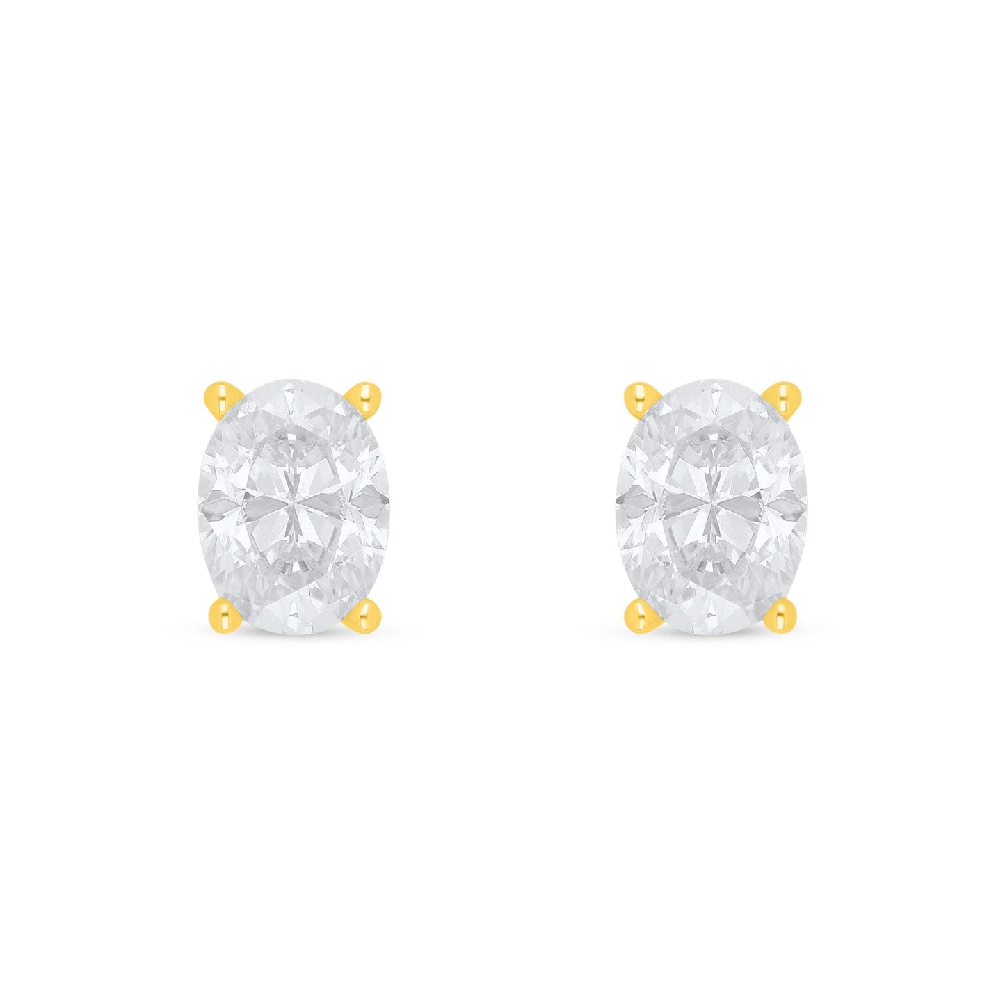 Sterling Silver 925 Earring Golden Plated Embedded With White Zircon