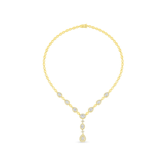Sterling Silver 925 Necklace Golden Plated Embedded With Diamond Color And White Zircon