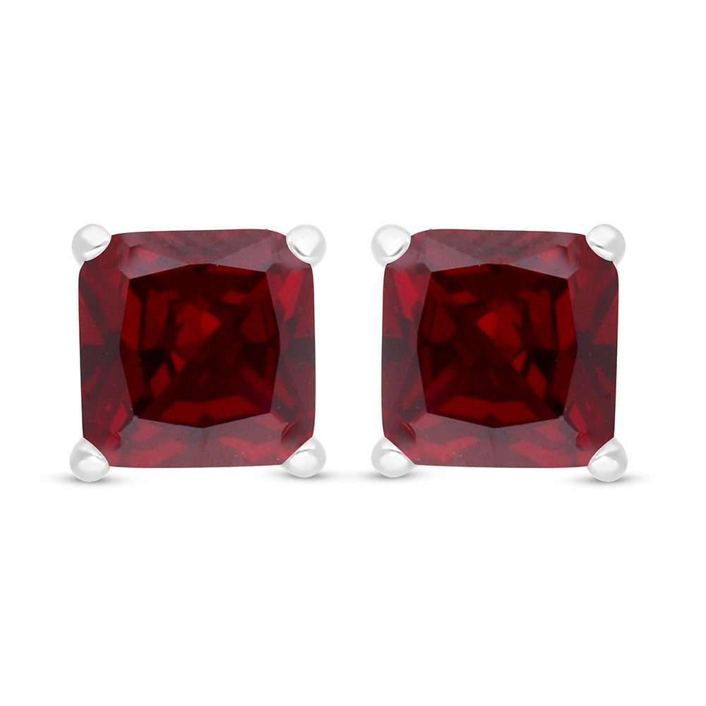 اقراط من الفضة الخالصة عيار 925 مطلي روديوم مرصعة ياقوت كروندوم