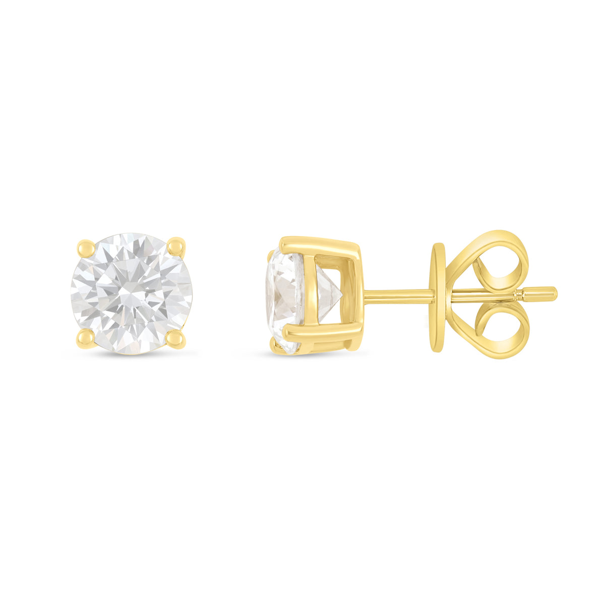 Sterling Silver 925 Earring Golden Plated Embedded With White Zircon