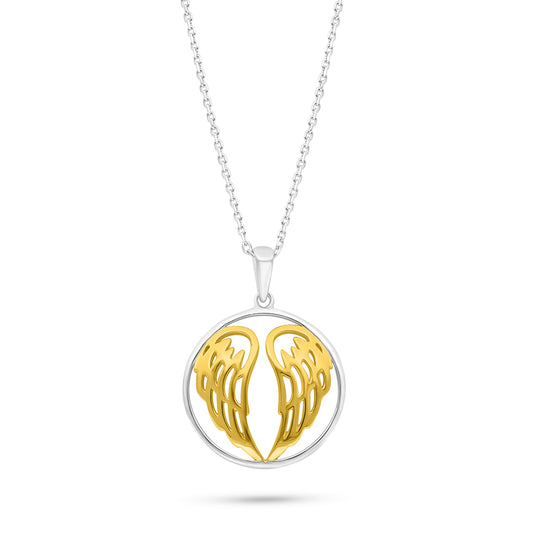 Sterling Silver 925 Necklace Rhodium And Golden Plated