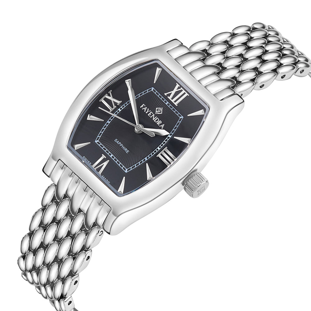Stainless Steel 316L Watch Silver Color - BLACK METAL DIAL
