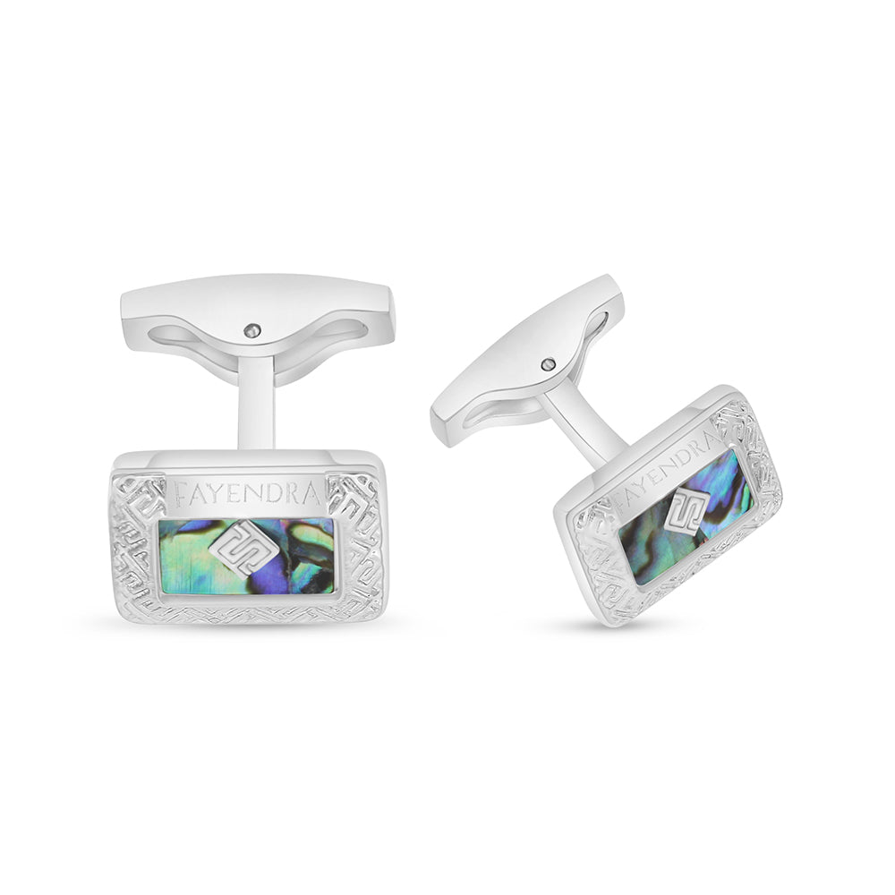 كبك ستانلس ستيل لون فضي عيار L316 مرصع احجار صدف استرالي Matt Steel