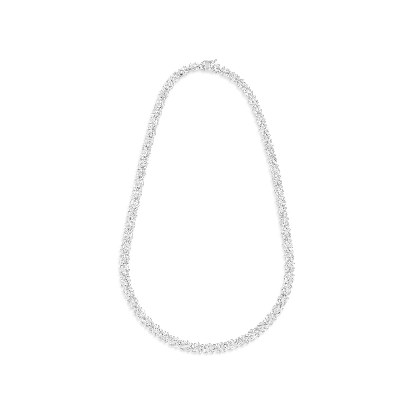 Sterling Silver 925 SET Rhodium Plated Embedded With White Zircon
