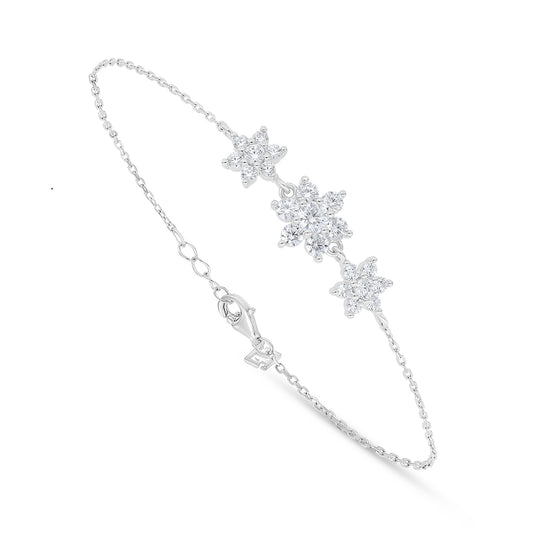 اسورة من الفضة الخالصة عيار 925 مطلية روديوم مرصعة فص ابيض