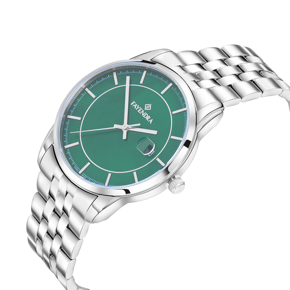 Stainless Steel 316L Watch Silver Color For Men - GREEN MOP DIAL