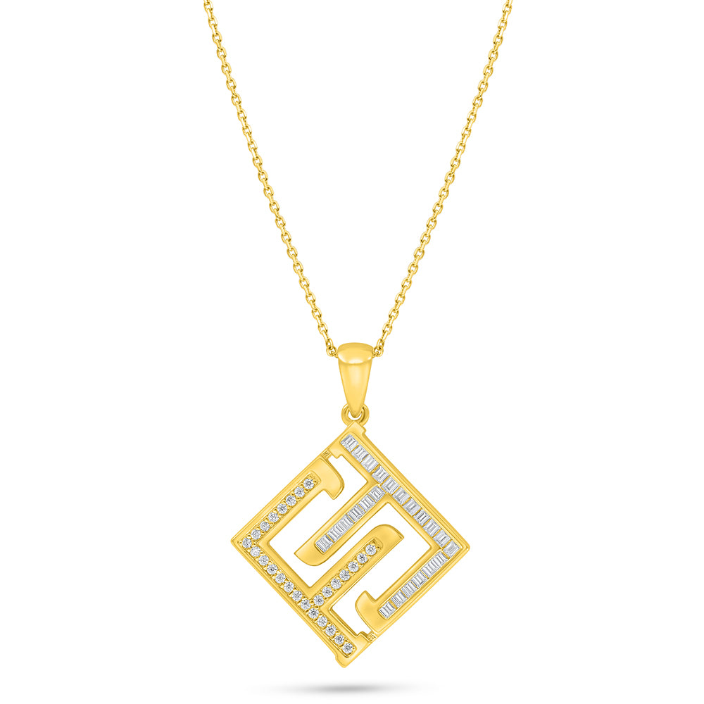 Sterling Silver 925 Necklace Golden Plated Embedded With White Zircon