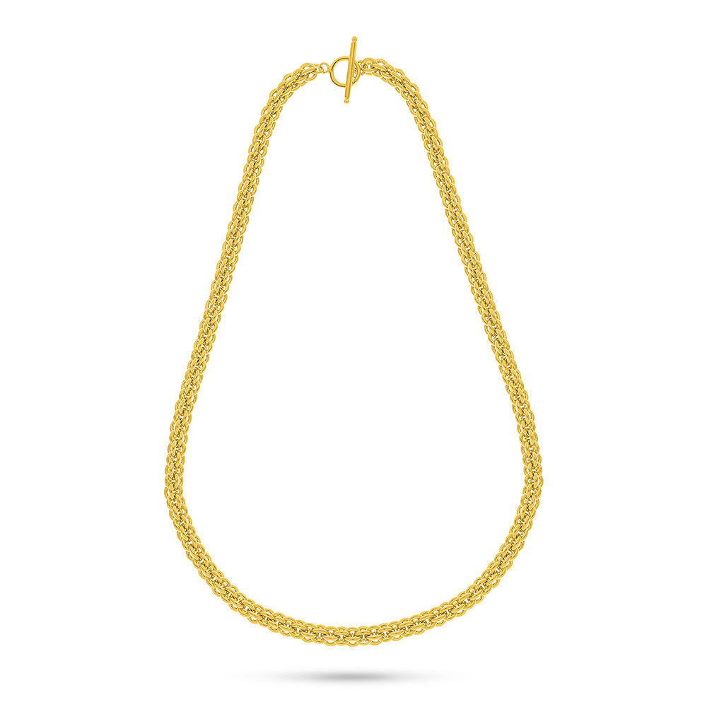 عقد من الفضة الخالصة عيار 925 مطلي ذهبي