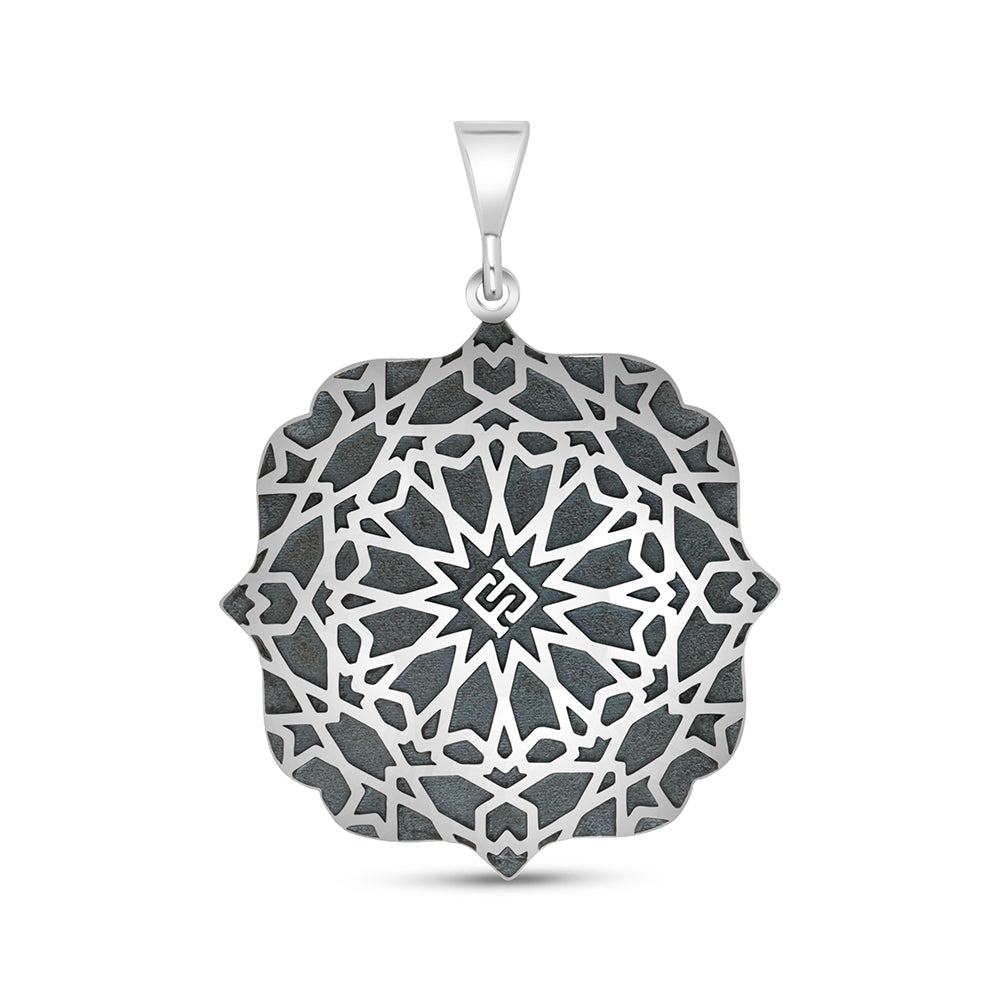 Sterling Silver 925 Islamic Pendant Oxidized