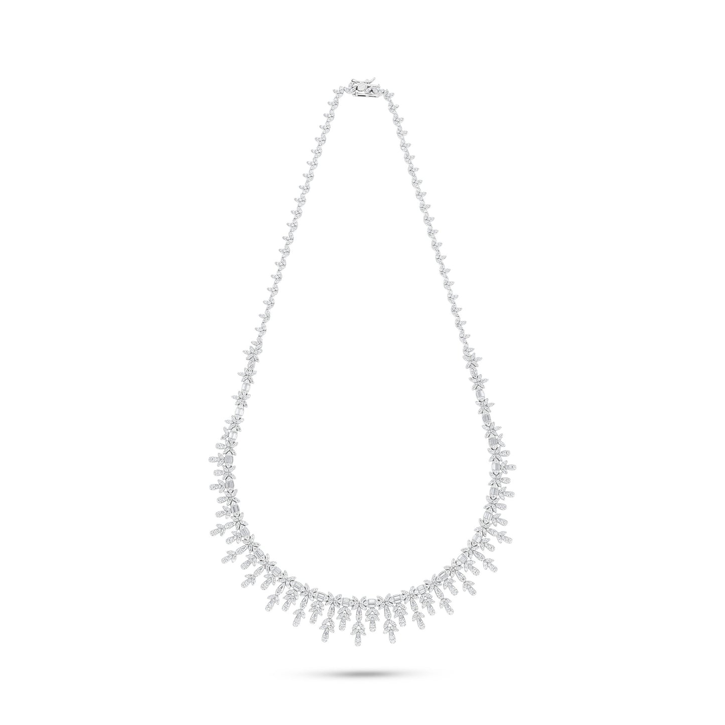 Sterling Silver 925 SET Rhodium Plated Embedded With White Zircon