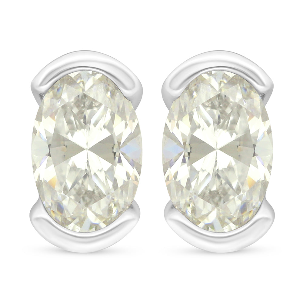 Sterling Silver 925 Earring Rhodium Plated Embedded With Diamond Zircon