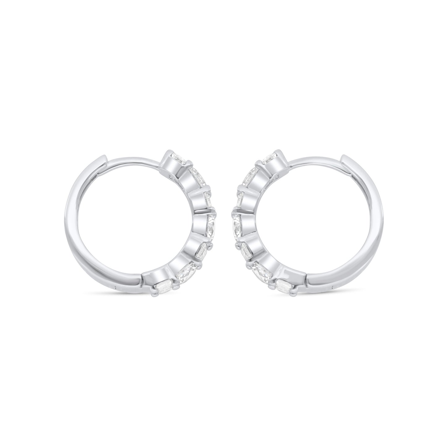 طقم فضة عيار 925 مطلي روديوم فص ابيض