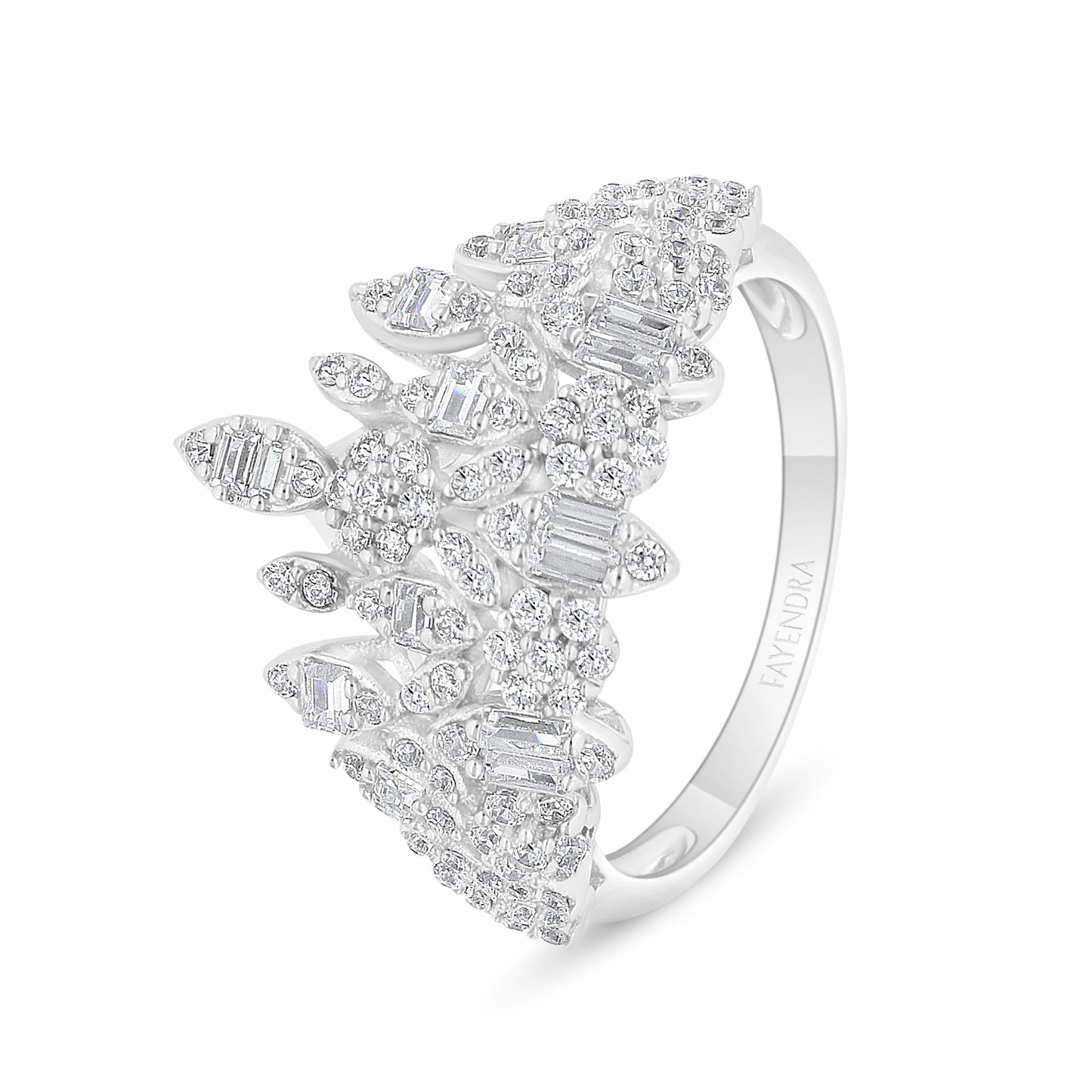 Sterling Silver 925 SET Rhodium Plated Embedded With White Zircon