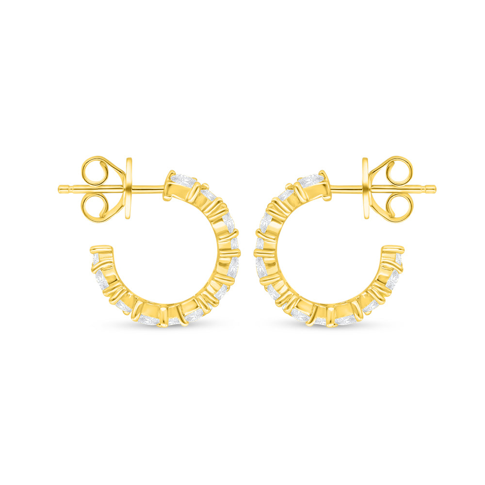 طقم فضة عيار 925 مطلي ذهبي مرصع فص ابيض