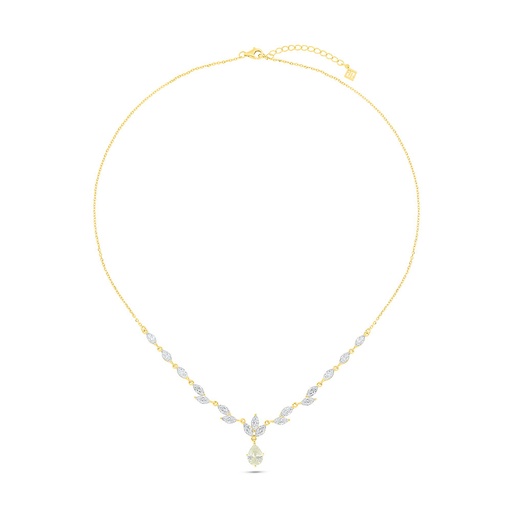[NCL02CIT00WCZC077] Sterling Silver 925 Necklace Golden Plated Embedded With Diamond Color And White Zircon