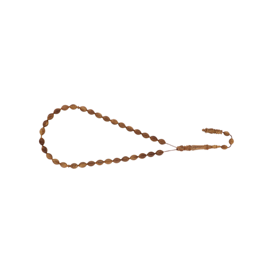 Rosary 33 Sterling Silver 925 Embedded With Cook Plain Olive 14*8 ML