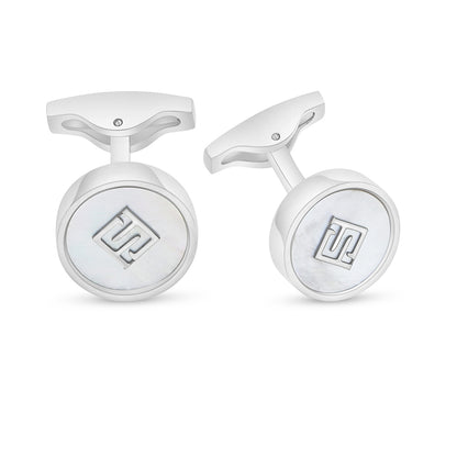 كبك ستانلس ستيل لون فضي عيار L316 مرصع احجار صدف ابيض Shiny Steel 