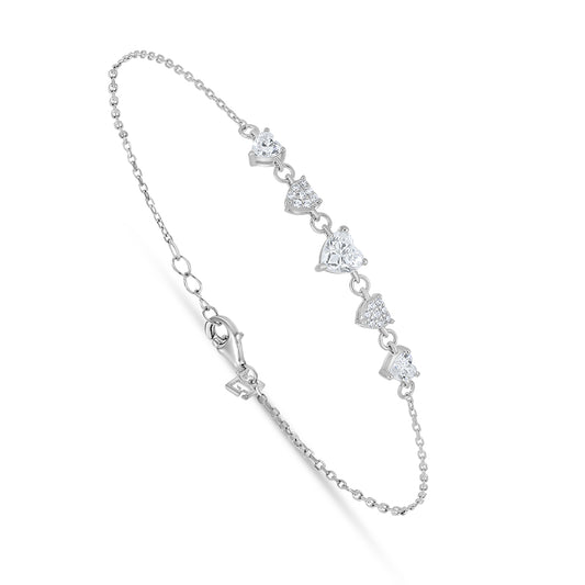 اسورة من الفضة الخالصة عيار 925 مطلية روديوم مرصعة فص ابيض