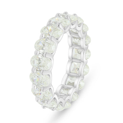 Sterling Silver 925 Ring Rhodium Plated  Embedded With Yellow Diamond