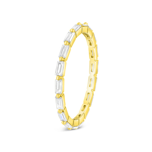 Sterling Silver 925 Ring Golden Plated Embedded With White Zircon
