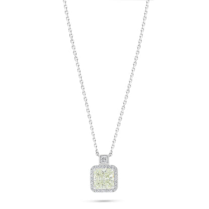 Sterling Silver 925 Necklace Rhodium Plated Embedded With Diamond Zircon And White Zircon