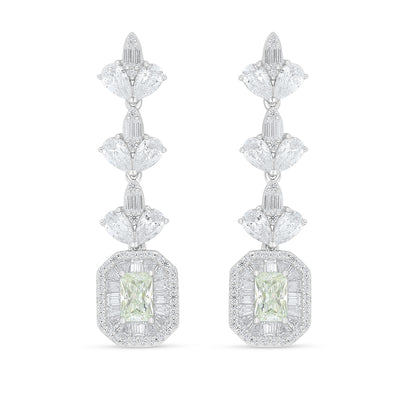 Sterling Silver 925 Set Rhodium Plated Embedded With Diamond Zircon And White Zircon