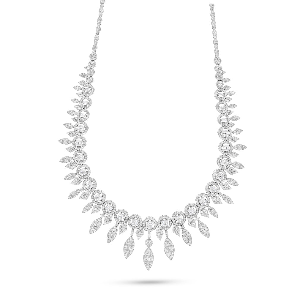 Sterling Silver 925 Set Rhodium Plated Embedded With White Zircon