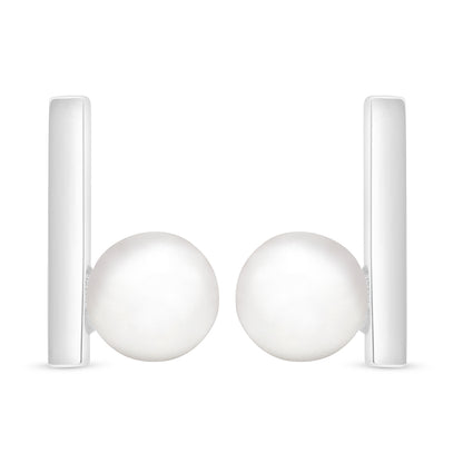 اقراط من الفضة الخالصة عيار 925 مطلية روديوم مرصعة لولو ابيض طبيعي