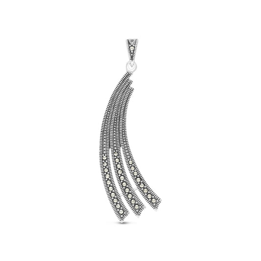 Sterling Silver 925 Pendant Embedded With Marcasite Stones