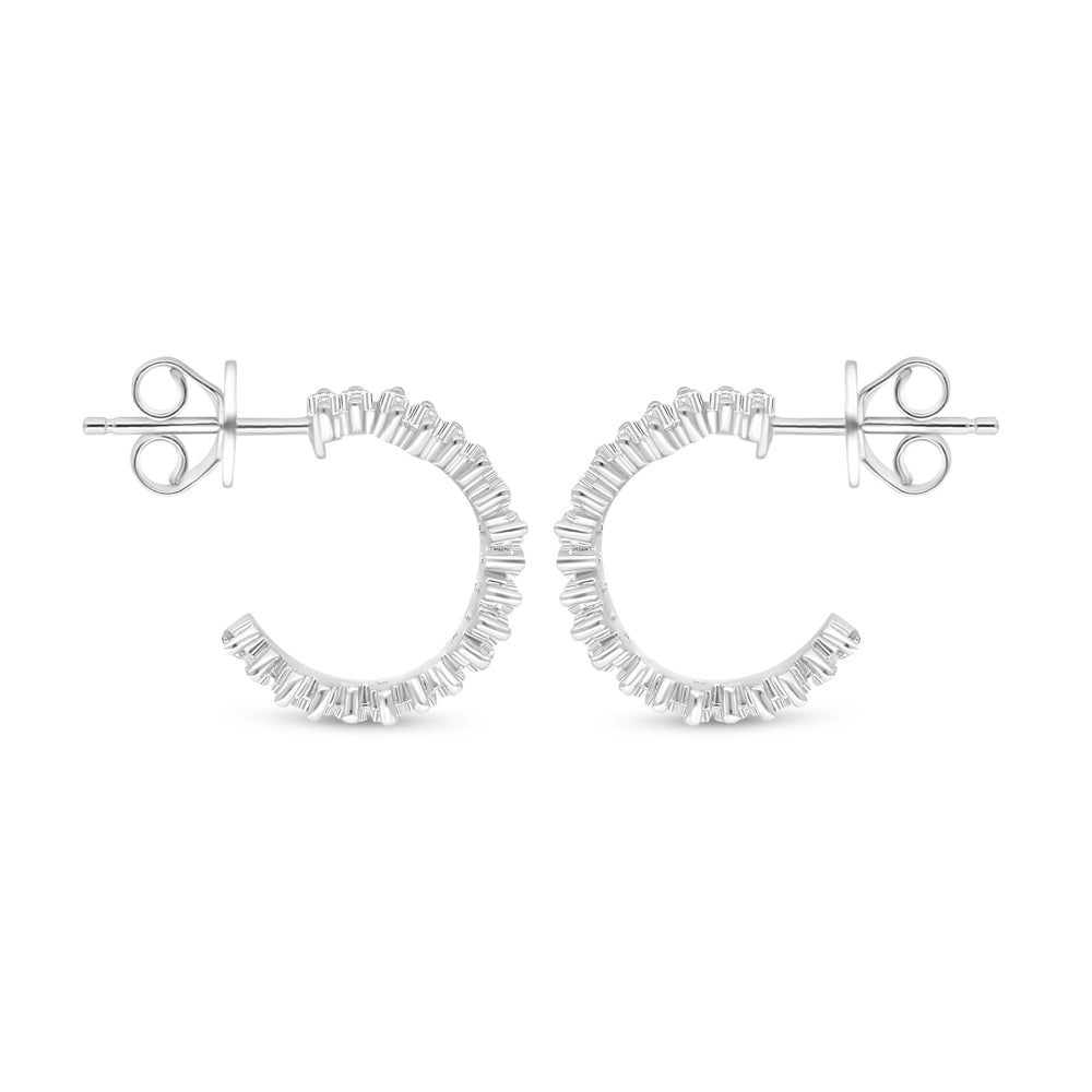 Sterling Silver 925 SET Rhodium Plated Embedded With White Zircon