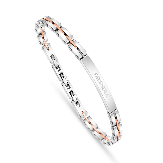 Stainless Steel 316L And 304 L Bracelet, Silver And Rose Gold Color For Men