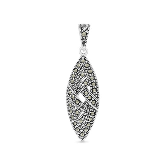 Sterling Silver 925 Pendant Embedded With Marcasite Stones