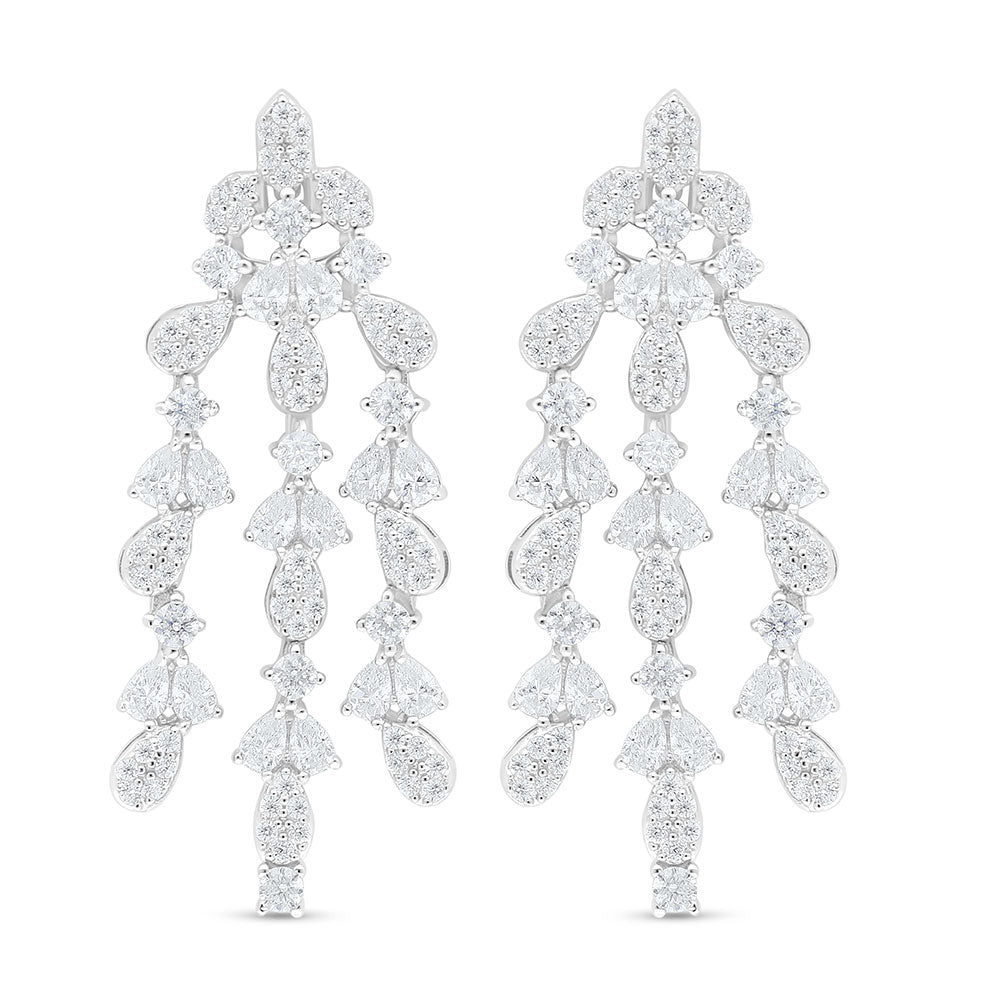 Sterling Silver 925 SET Rhodium Plated Embedded With White Zircon