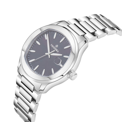 Stainless Steel 316L Watch Silver Color For Men - BLACK MOP DIAL