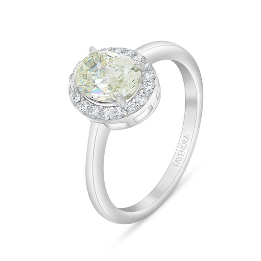 Sterling Silver 925 Ring Rhodium Plated Embedded With Diamond Zircon And White Zircon