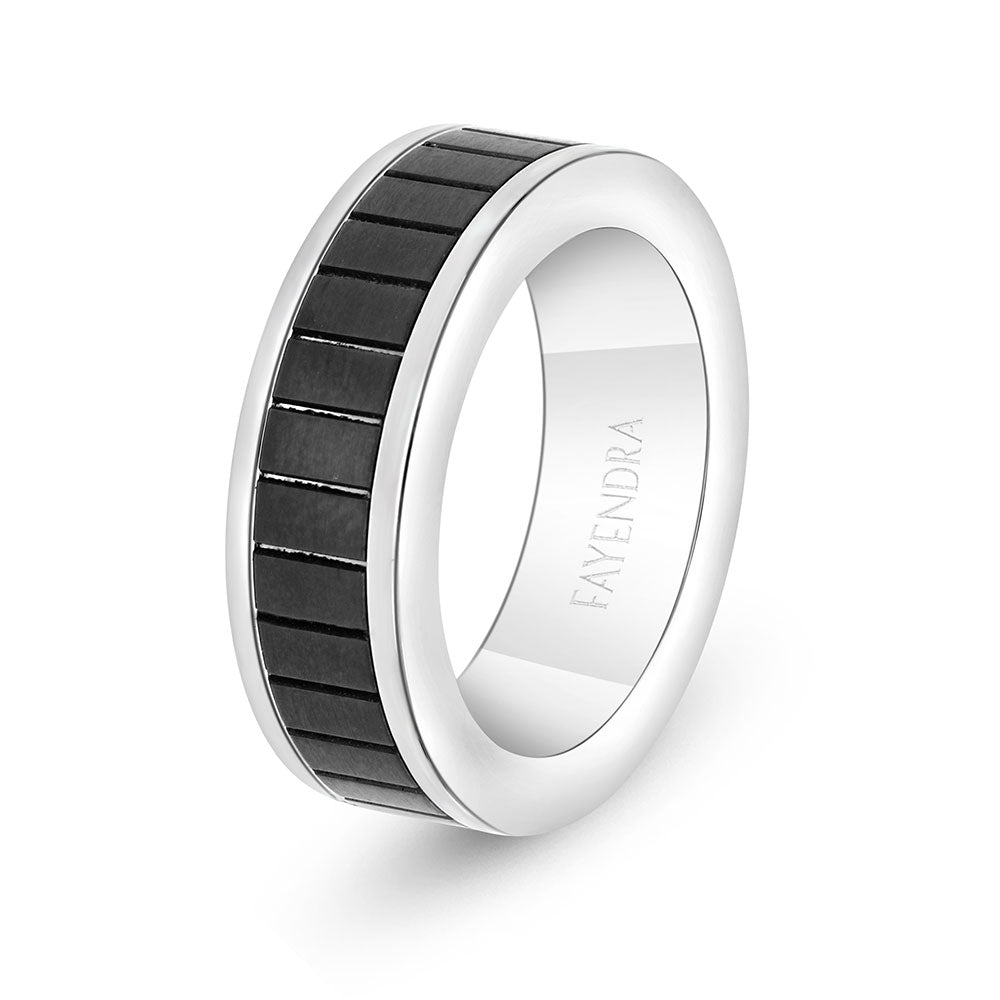Stainless Steel Wedding Ring 316L Silver And Grey Plated For Men