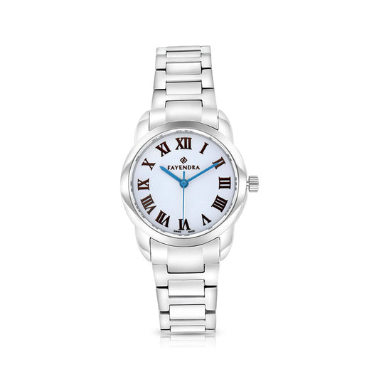 Stainless Steel 316 Watch Embedded With Brown Numbers - SILVER DIAL