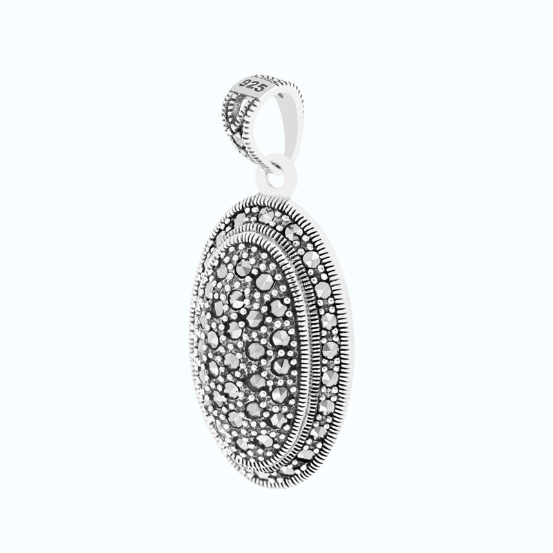 Sterling Silver 925 Pendant Embedded With Marcasite Stones