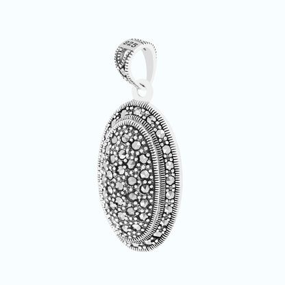 Sterling Silver 925 Pendant Embedded With Marcasite Stones