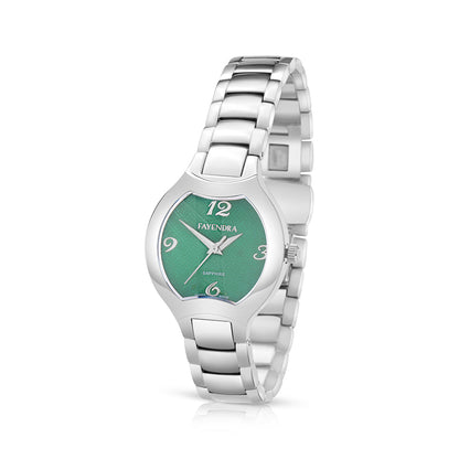 Stainless Steel 316L Watch Silver Color - GREEN METAL DIAL