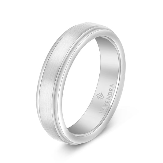 Tungsten Carbide Wedding Ring Rhodium Plated For Men