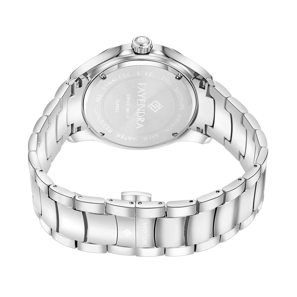 Stainless Steel 316L Watch Silver Color For Men - WHITE MOP DIAL