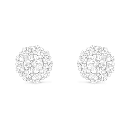 Sterling Silver 925 Earring Rhodium Plated Embedded With White Zircon