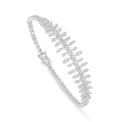 Sterling Silver 925 Set Rhodium Plated Embedded With White Zircon