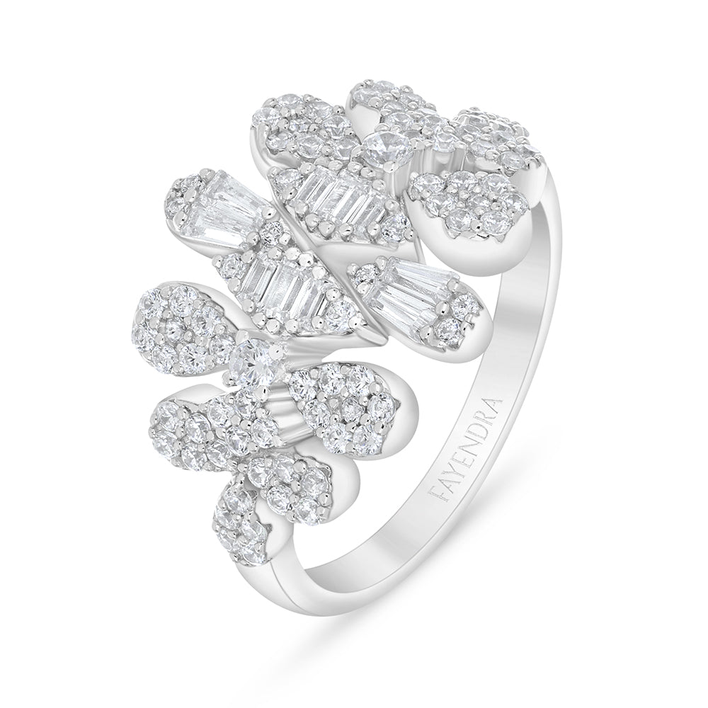 Sterling Silver 925 Set Rhodium Plated Embedded With White Zircon